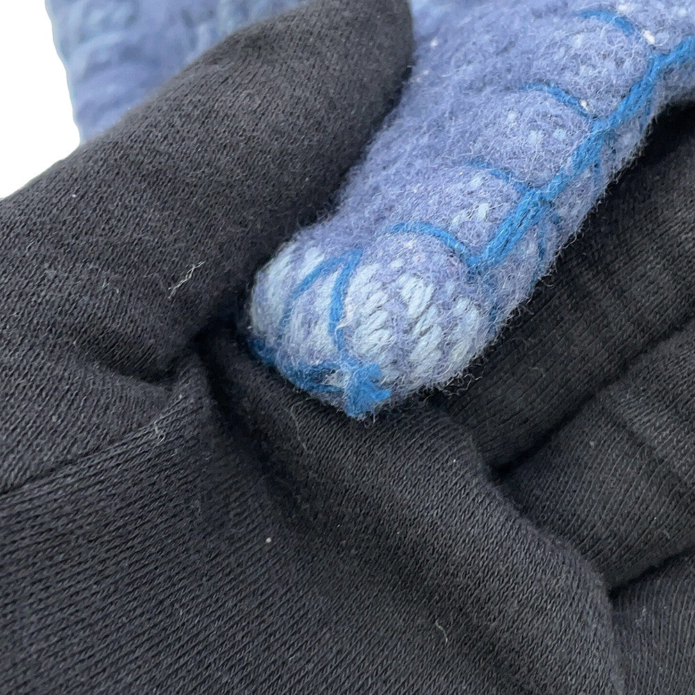 HERMES Scott H Pillow Cushion Blue Wool100%
