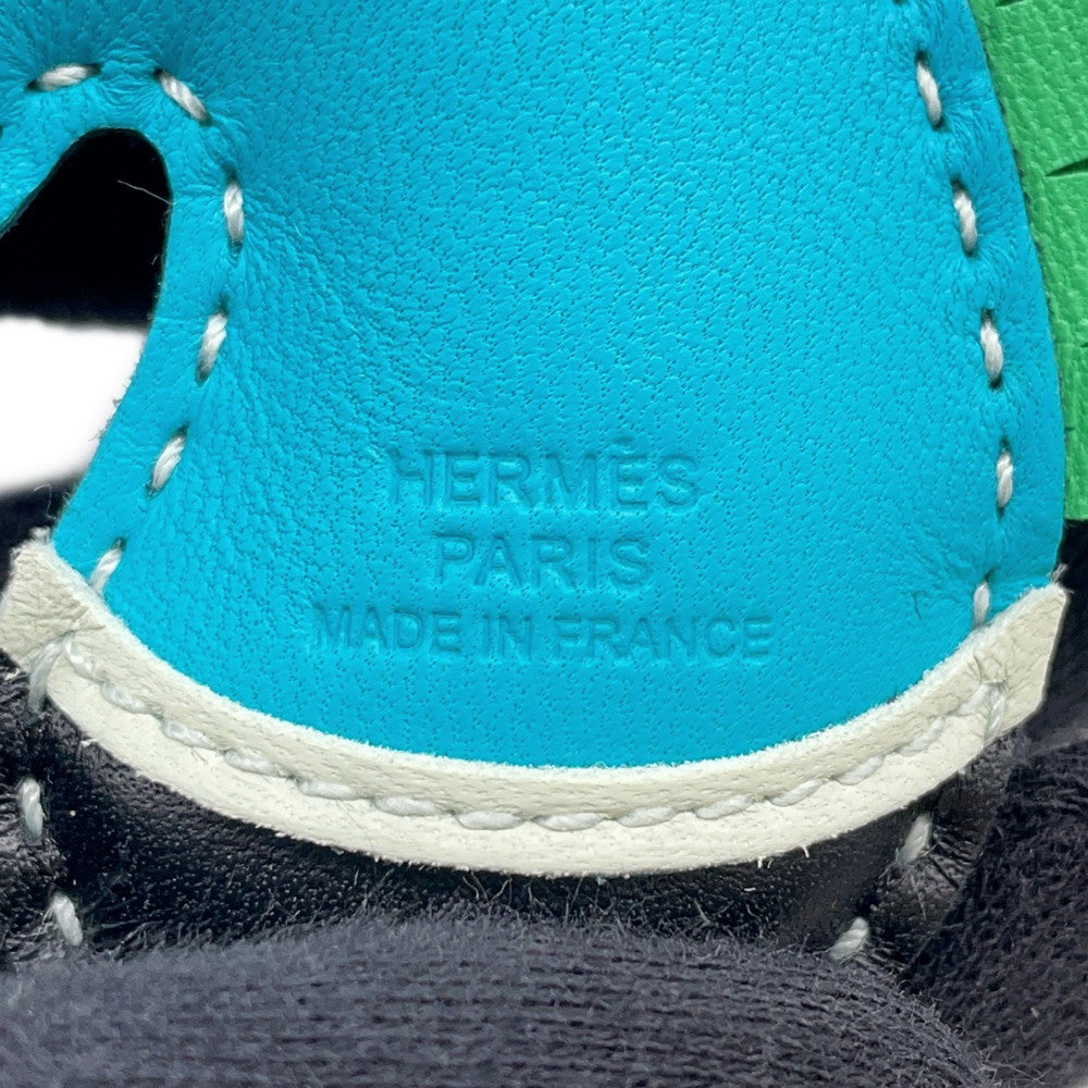 HERMES Gee Camail Blue Azteque/Black/Vert Comic/Vert Fizz Lambskin