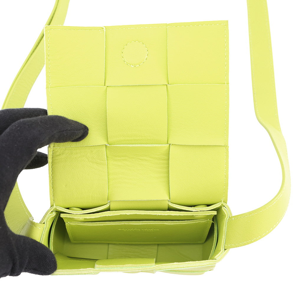 Bottega Veneta Candy Cassette Mini Shoulder Bag Acid kiwi666688 Lambskin