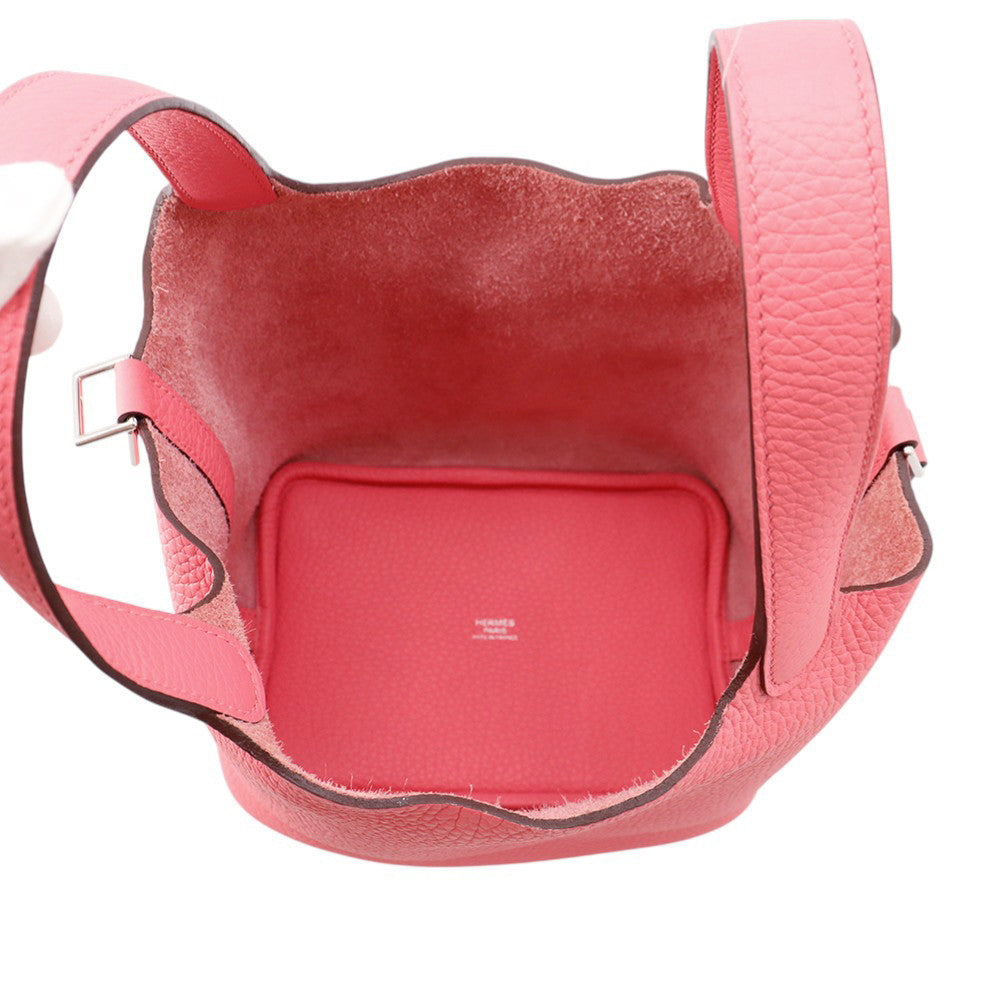 HERMES Picotin Padlock Rose Azalee Taurillon Clemence Size PM