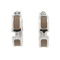 HERMES Olymp Earrings Etoupe Metal Epsom