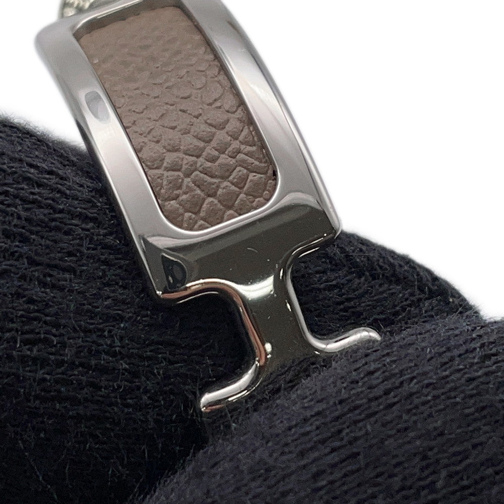 HERMES Olymp Earrings Etoupe Metal Epsom