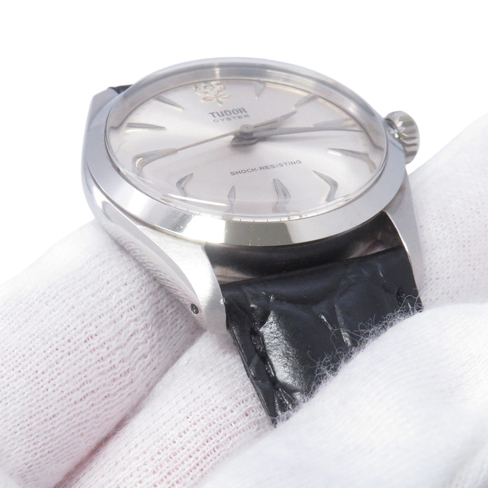 TUDOR Big Oyster W34mm Stainless Steel Leather Silver Dial7934