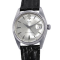TUDOR Oyster Date Large Rose W34mm Stainless Steel Leather Silver Dial7962