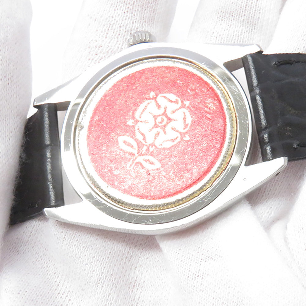 TUDOR Oyster Date Large Rose W34mm Stainless Steel Leather Silver Dial7962