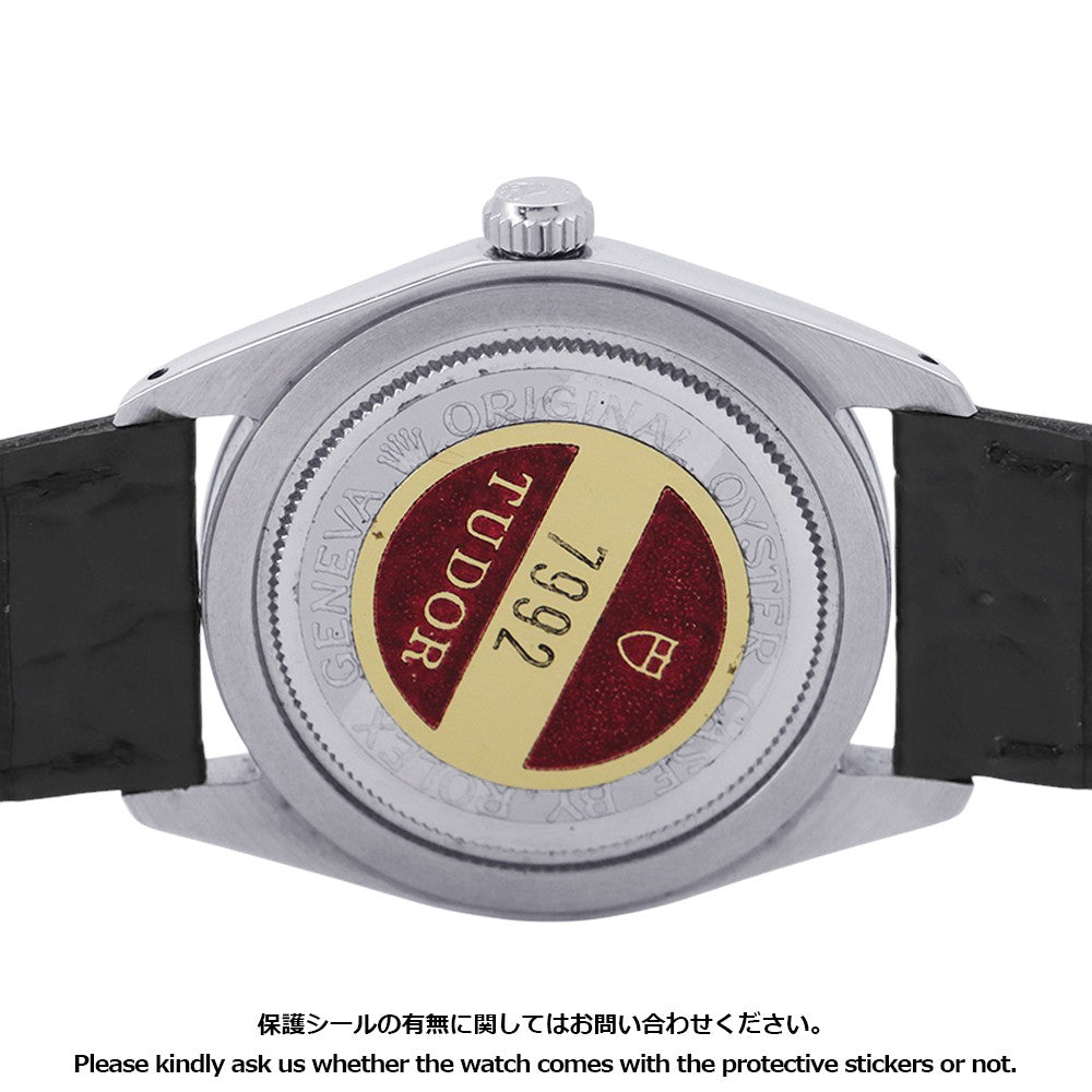 TUDOR Oyster Date W34mm Stainless Steel Leather Silver Dial7992