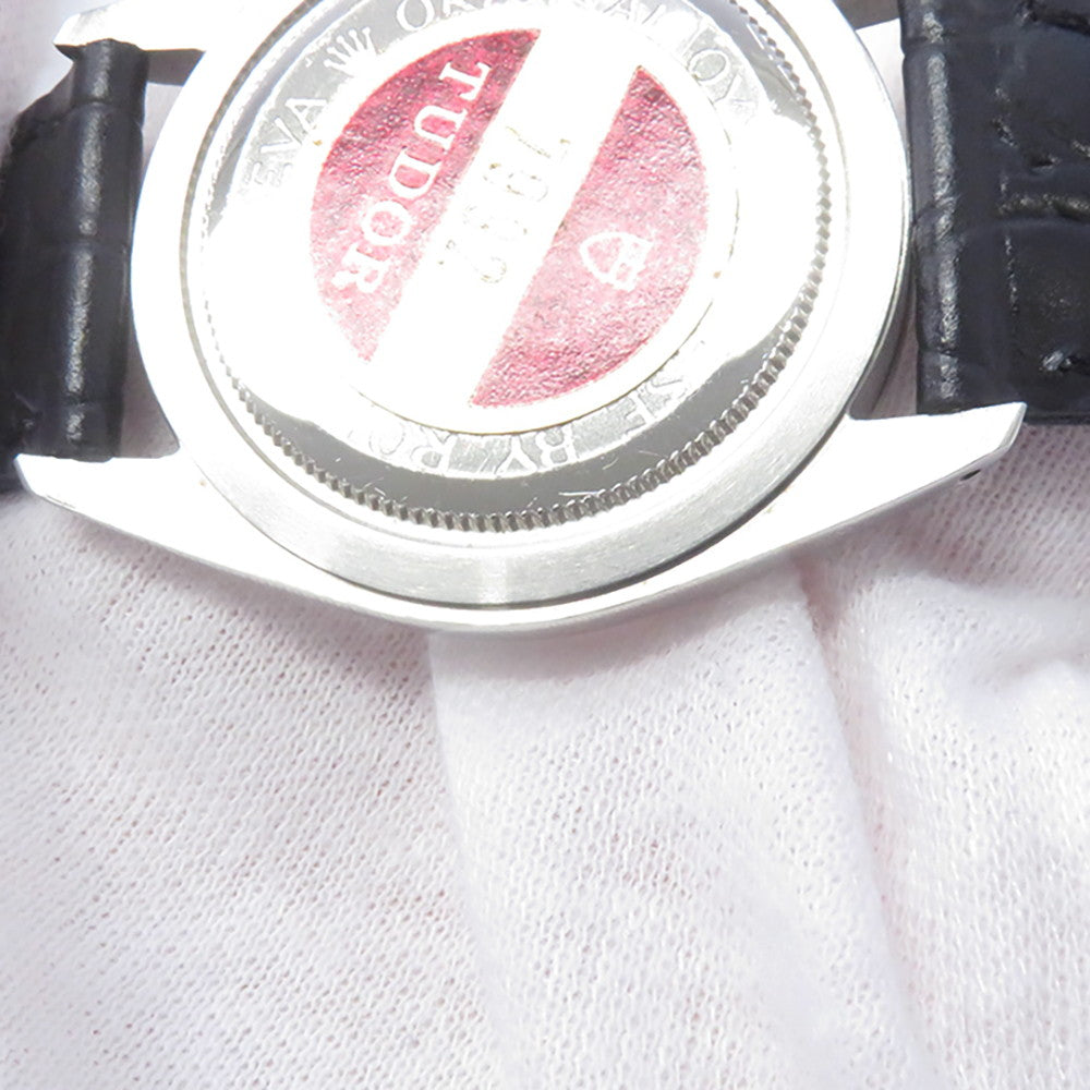 TUDOR Oyster Date W34mm Stainless Steel Leather Silver Dial7992