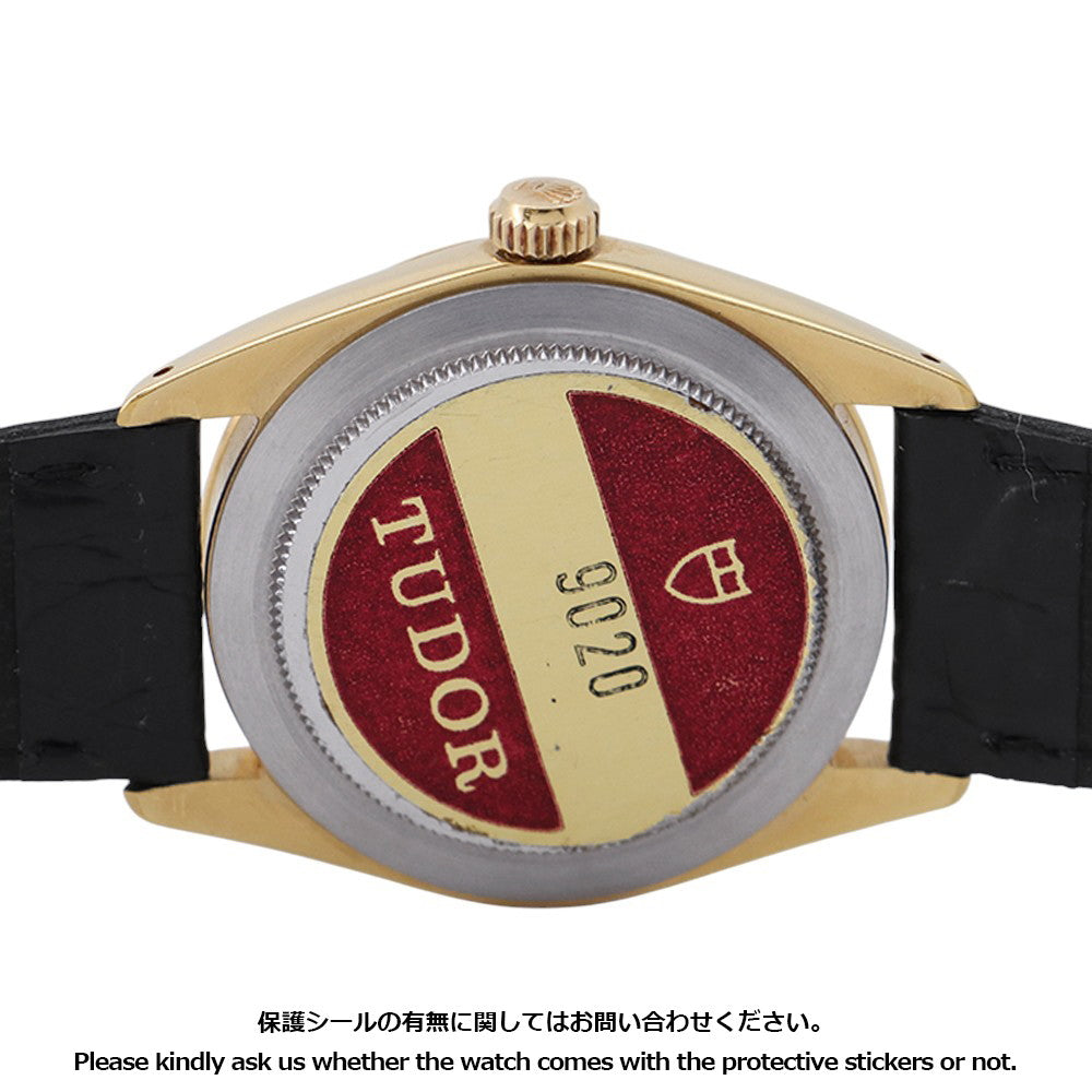 TUDOR Oyster Prince W35mm Gold Plated Leather Silver Dial9020