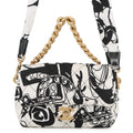 CHANEL Matelasse Diakoko 2-way Bag Black/WhiteAS3004 Canvas Size 20