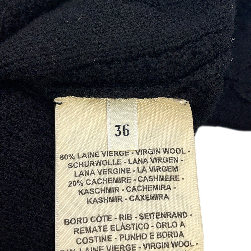 HERMES Knit Chaine d'AncrePattern long sleeve Size 36 Black2H2644D6 Wool 80% Cashmere20%