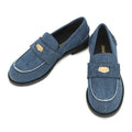 MIUMIU Coin loafers IndigoBlue5D061E Denim Size 36