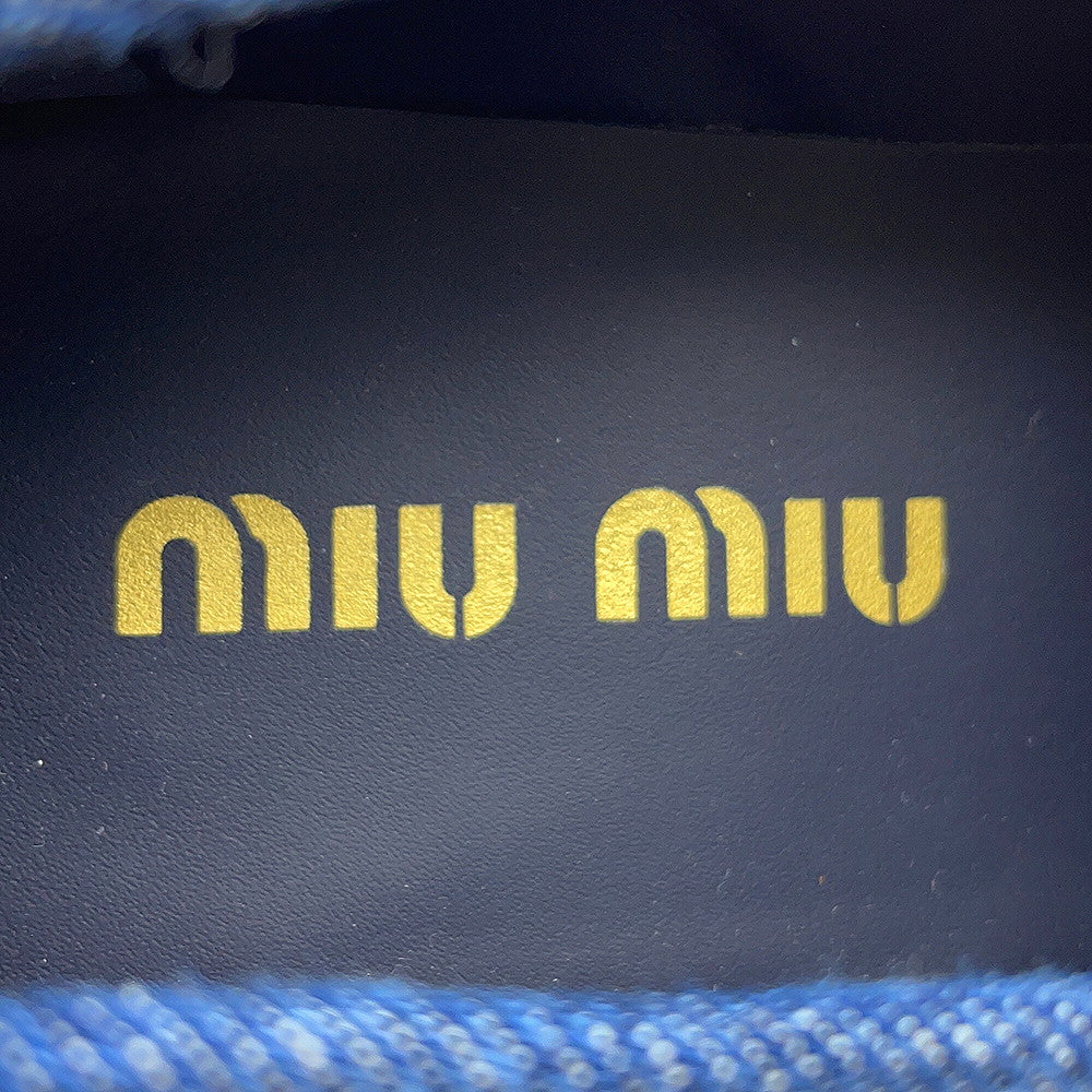 MIUMIU Coin loafers IndigoBlue5D061E Denim Size 36
