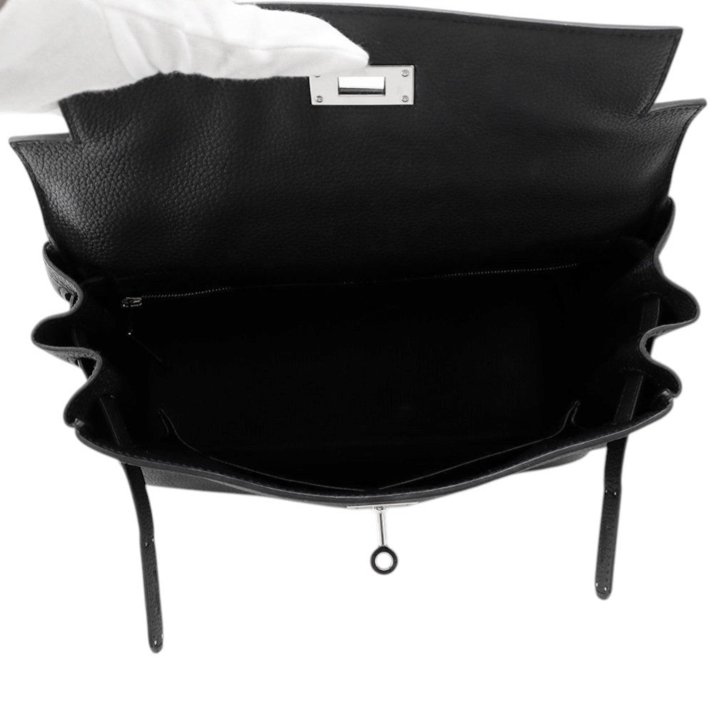 HERMES Kelly Retourne Black Togo Leather Size 28