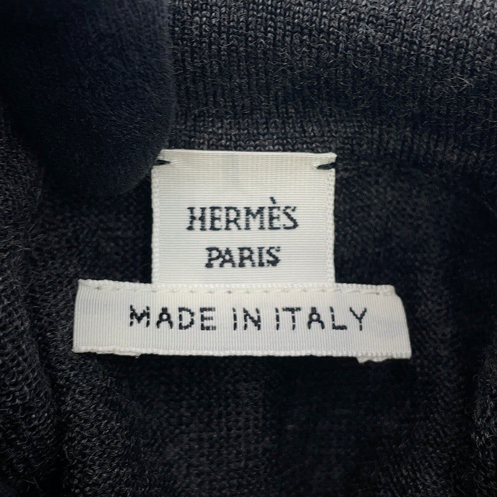 HERMES Turtleneck dress Size 38 Gray5H2542DP Cashmere70% Silk30%
