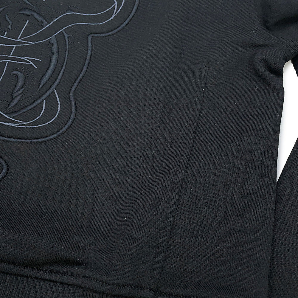 HERMES Tucked Knitted Fabric Shirt with Embroidery Size 36 BlackH6E4651DD0236 Cotton100%