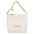 CHANEL CHANEL22 Handbag WhiteAS3260 Shiny Calf Leather Size Small