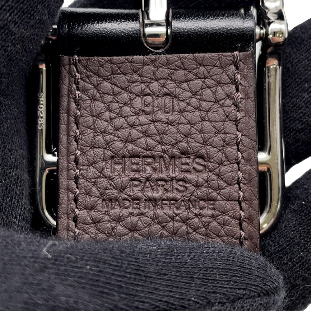 HERMES Cape Cod reversible belt Size 90 Black/Ebene Box Calf Leather Togo Leather
