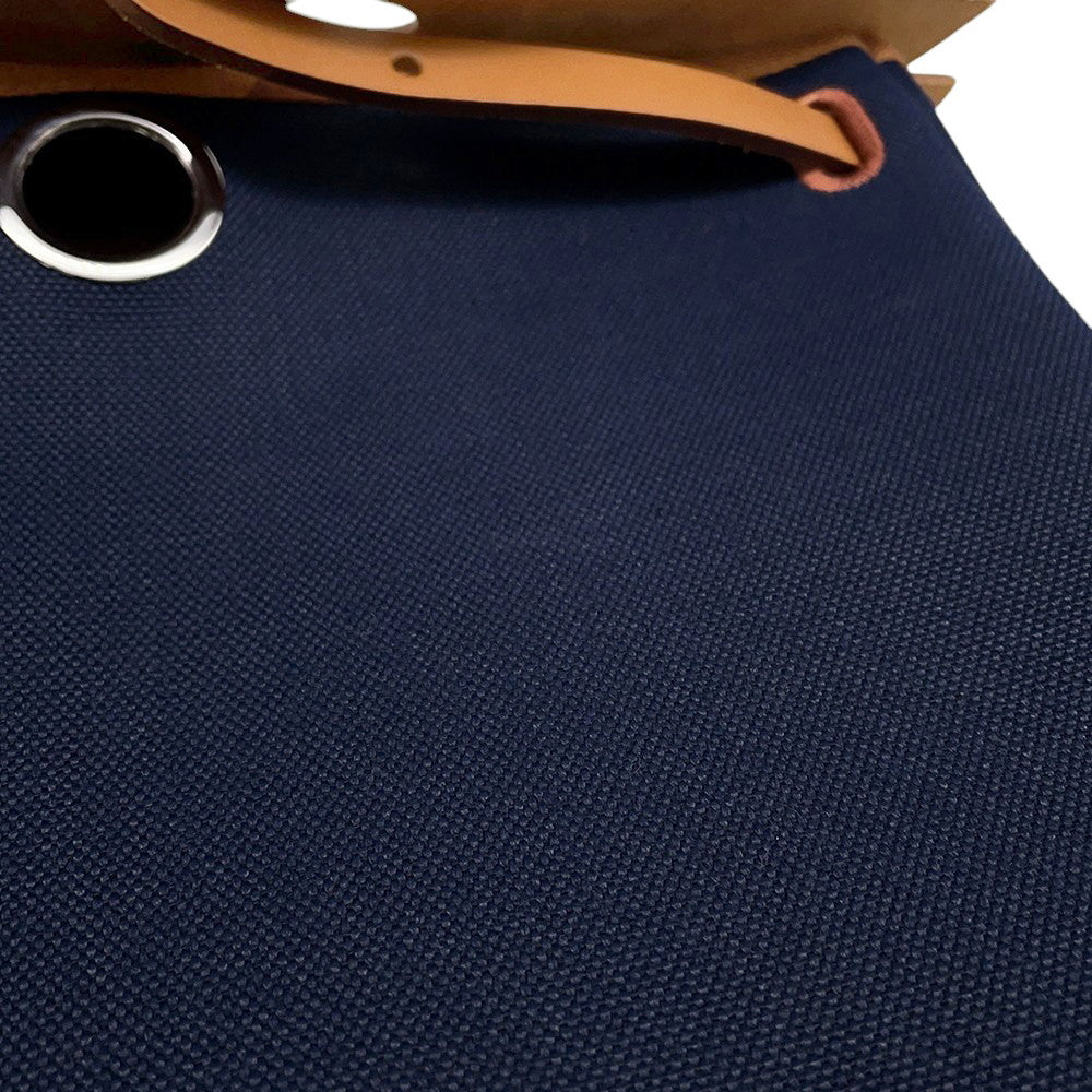 HERMES Herbag zip Navy/Natural Toile H Vache Hunter Leather Size PM