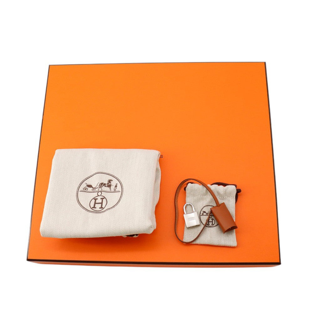 HERMES Herbag zip Navy/Natural Toile H Vache Hunter Leather Size PM