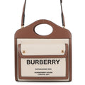 BURBERRY Two-tone Natural/Brown8031746 Canvas Leather Size Mini