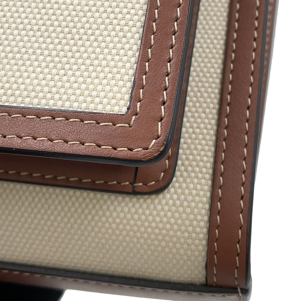 BURBERRY Two-tone Natural/Brown8031746 Canvas Leather Size Mini