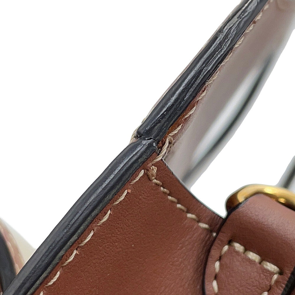 BURBERRY Two-tone Natural/Brown8031746 Canvas Leather Size Mini