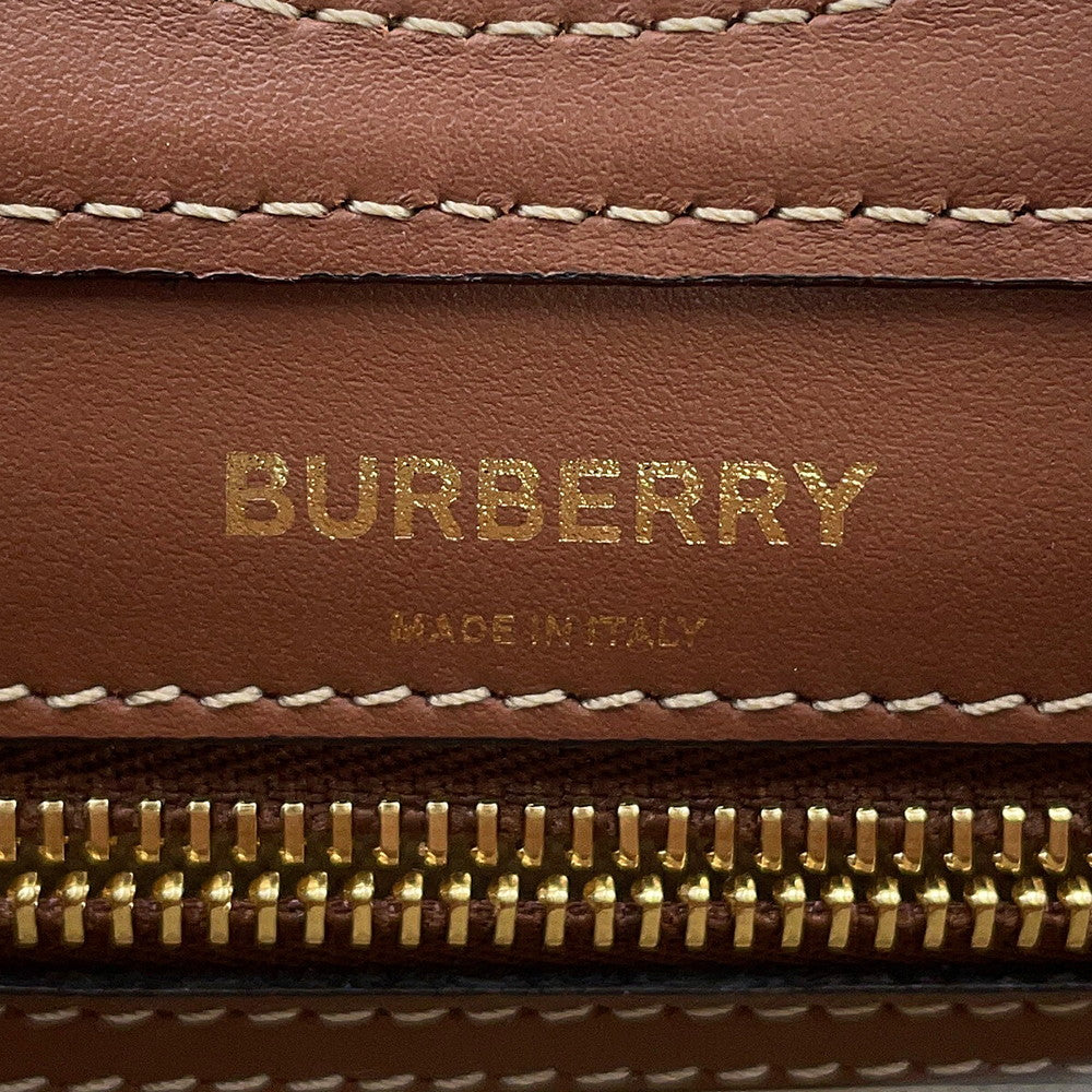 BURBERRY Two-tone Natural/Brown8031746 Canvas Leather Size Mini
