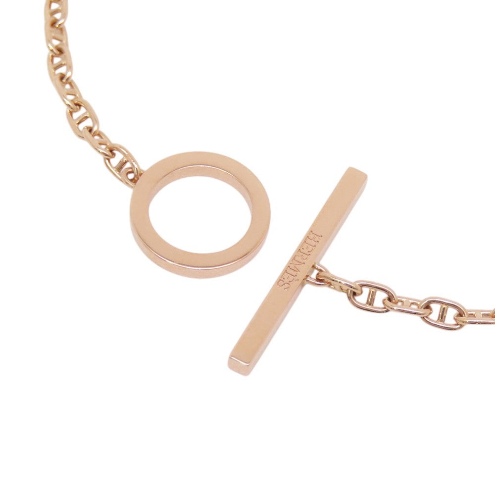 HERMES Chaine d'Ancre Contour Bracelet Size STH122404B 18K Pink Gold