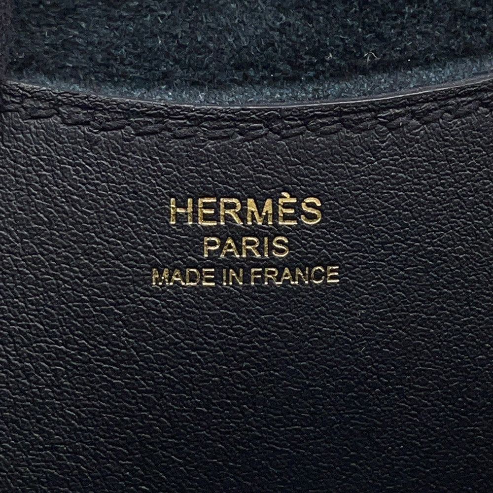 HERMES in-the-loop Tote Bag Black Taurillon Clemence Swift Leather Size 18