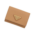 PRADA Tri-fold wallet Beige1MH042 Leather