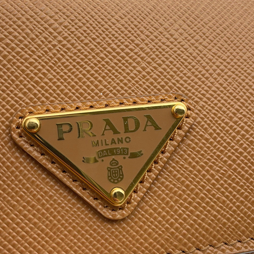 PRADA Tri-fold wallet Beige1MH042 Leather