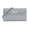 HERMES Kelly wallet long to go Green Pantan Epsom