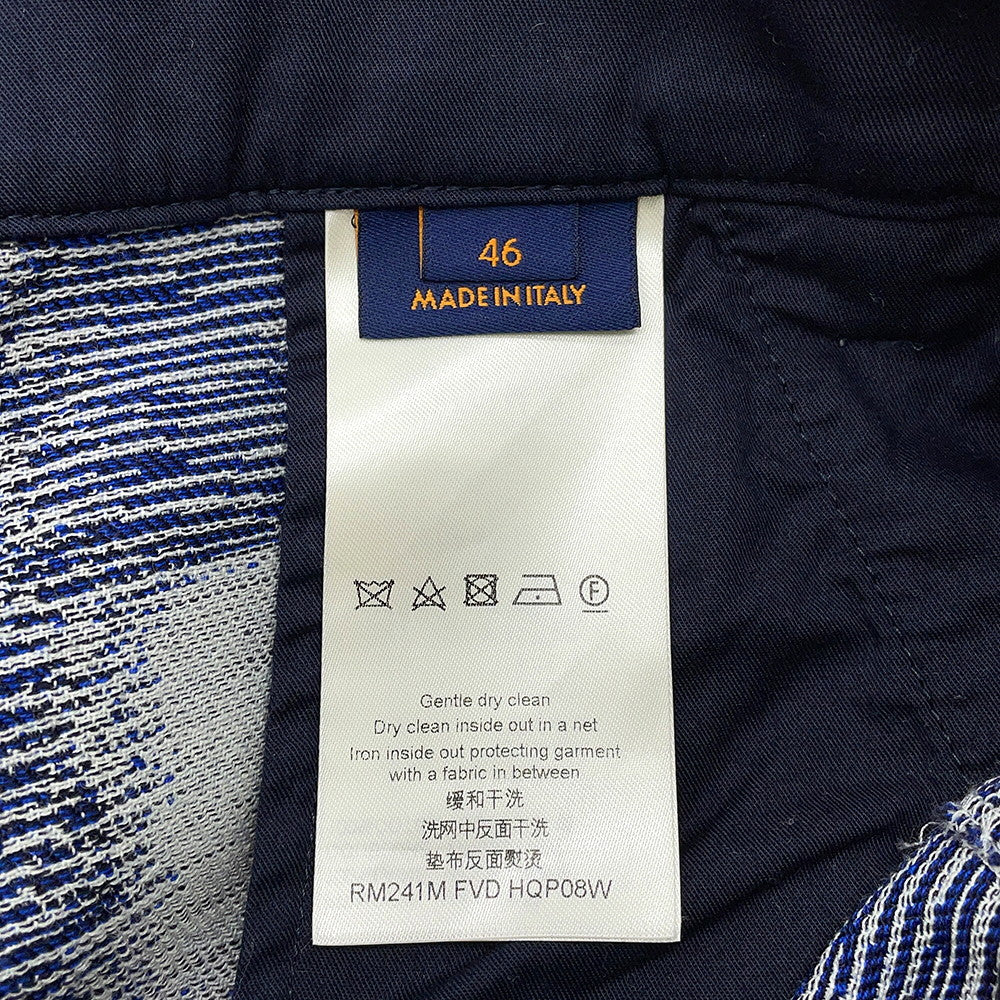 LOUIS VUITTON Damier Wool Pants Size 46 NavyHQP08W Wool100% Cotton100%