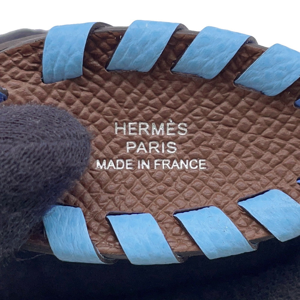 HERMES Cheval Tresse Bag Charm Terre/Celeste Epsom