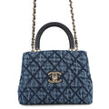 CHANEL Coco Handle 2wayChainShoulder BlueAP4244 Washed Denim Calf Leather Size Mini mini