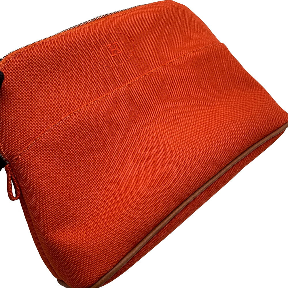 HERMES Bolide Pouch Orange Canvas Size MM