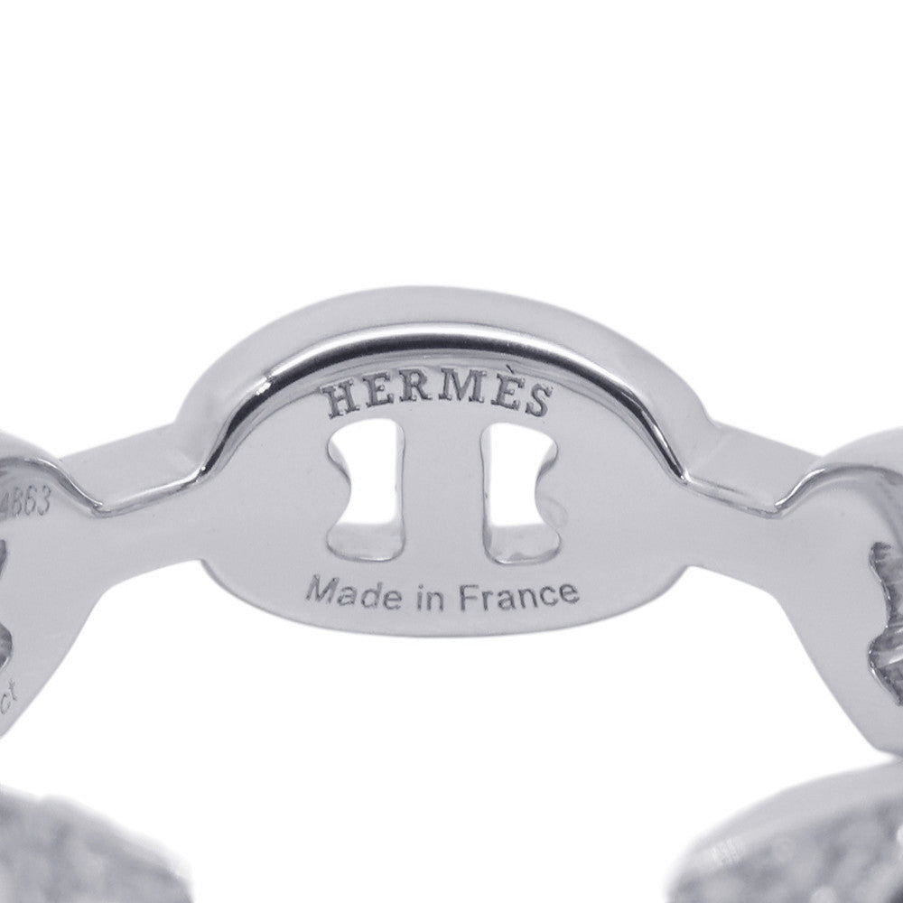 HERMES Chaine d'Ancre Enchaînée Ring Size 53/#13 PM 18K White Gold