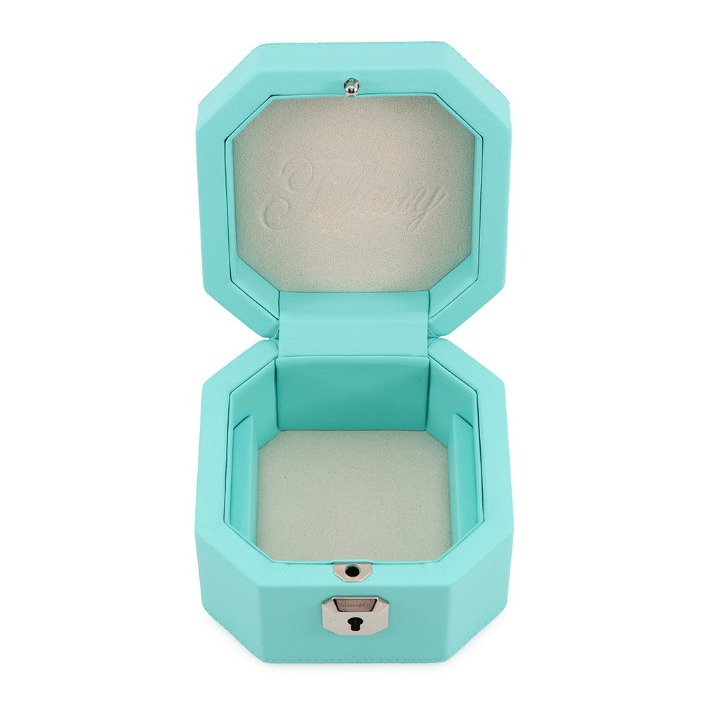 TIFFANY&Co. Faceted Jewelry Box Small TIFFANY&Co.Blue Leather Size Small