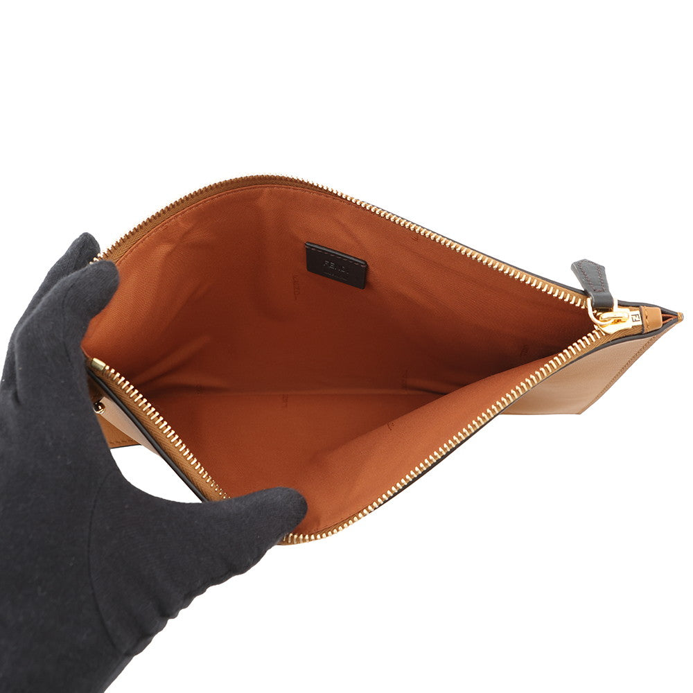 FENDI Clutch Bag Brown8N0149 Leather