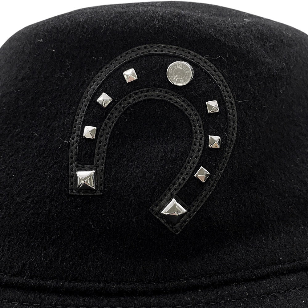HERMES Harper Lucky hat Size 59 BlackH252008N 0257 Cashmere100%