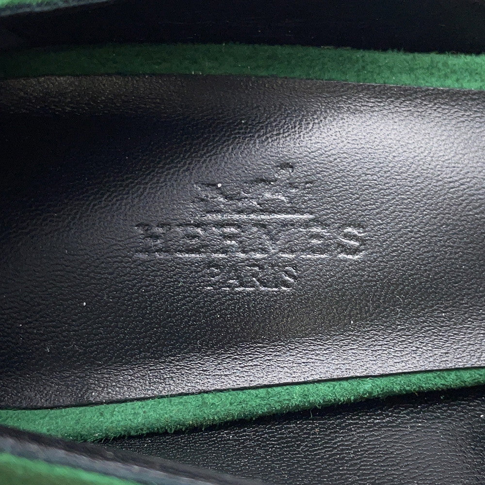 HERMES Fatal 85 Pumps Green suede Size 38