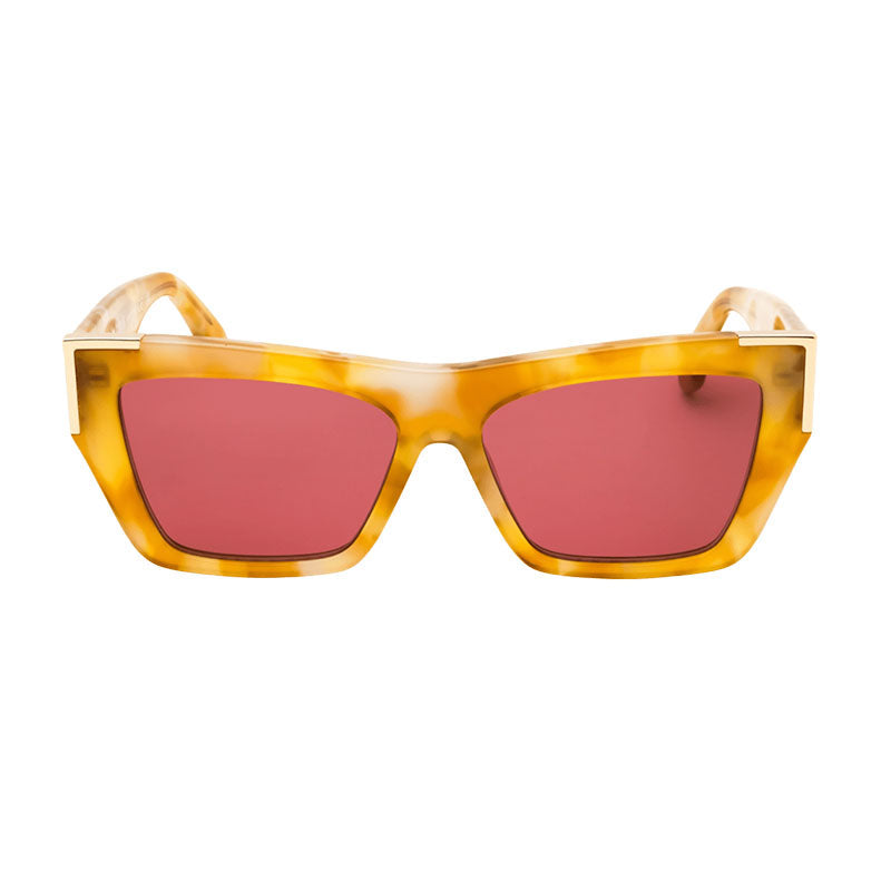 Palm Angels Sunglasses Cat Eye Full Rim, White Frame and Dark Grey Lens PERI099HOLLYWOOD0107