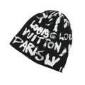 LOUIS VUITTON Scribble Beanie LV Fit Size s Black/White/GreenM5278A Cotton100%