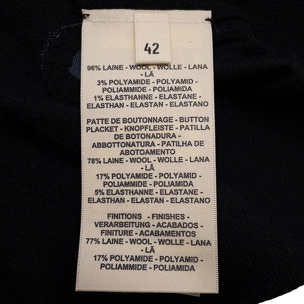 HERMES Lightweight cardigan with long sleeves and the Candy Libris Bandana motif Size 42 BlackH5H2729D3 Wool96% Nylon 3% Polyurethane1%