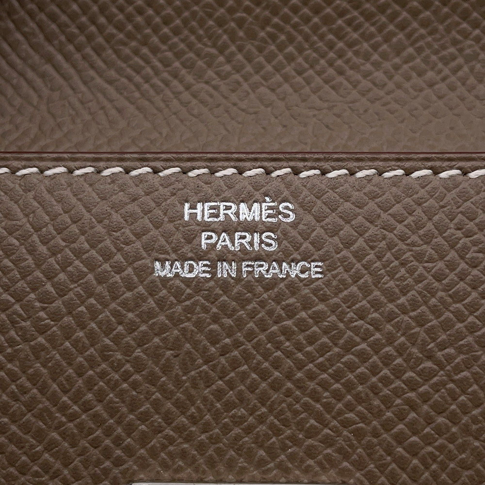 HERMES Clic Card Case Etoupe Epsom