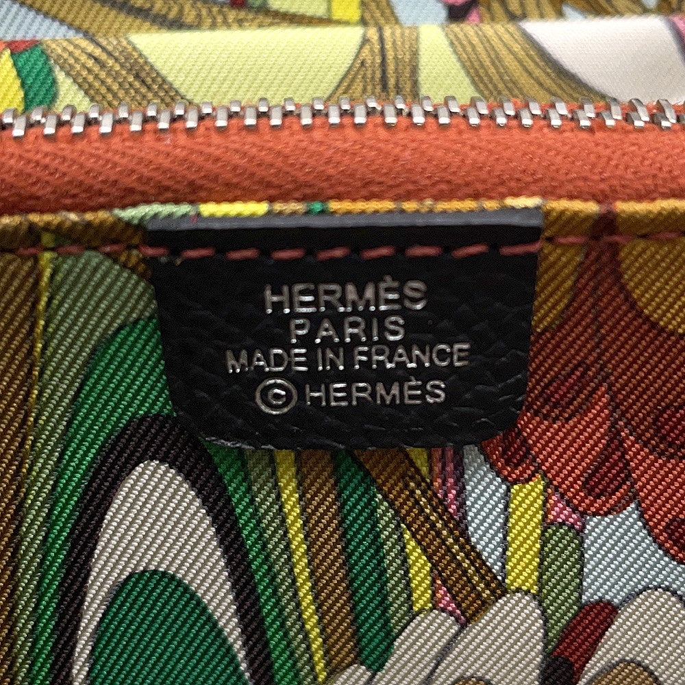 HERMES Azap compact silk in Black Epsom