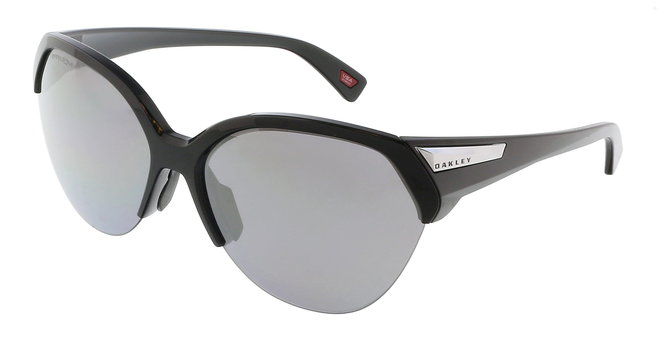 Oakley 0OO9447 944704 Trailing Point Black Round Semi Rimless Sunglasses