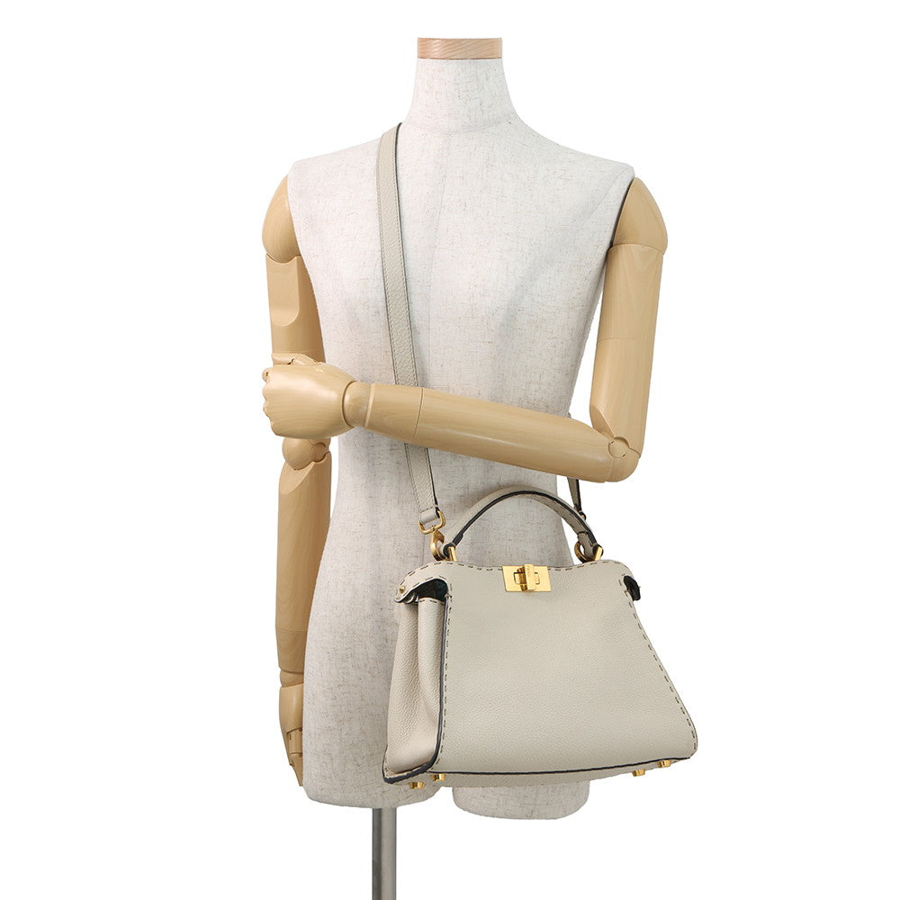 FENDI Peekaboo Iconic Essential Beige8BN302 Leather