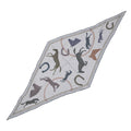 HERMES Losange Thor HERMES Scarf 2025Stainless Steel Gris Cine/Marron/GuimauveH434818T Cashmere70% Silk30%