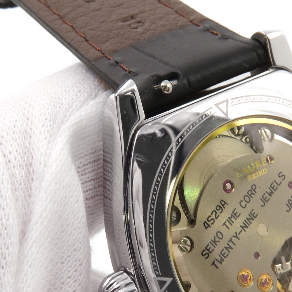 SEIKO Laurel Power Reserve H42mm×W34mm Stainless Steel Leather White Dial4S29-5000